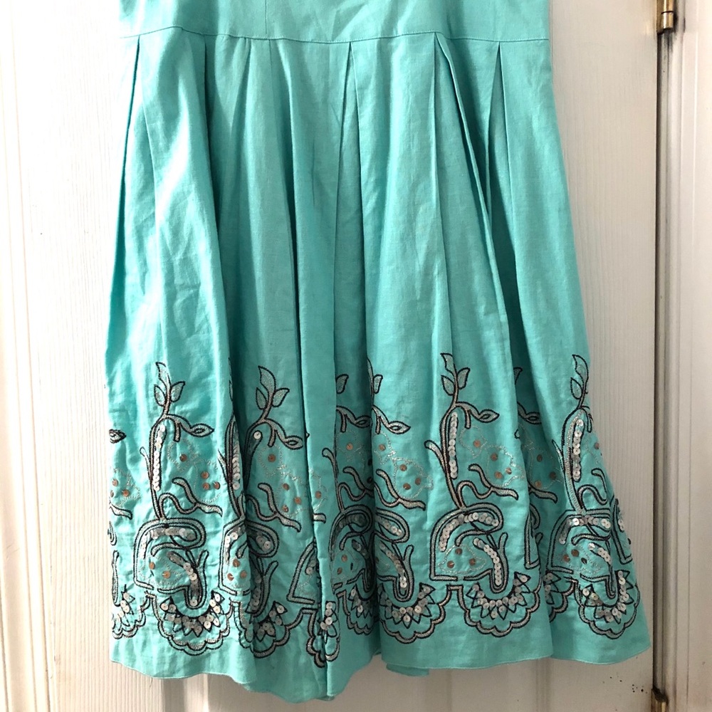 ✨🌿Boho turquoise linen skirt GORGEOUS!✨